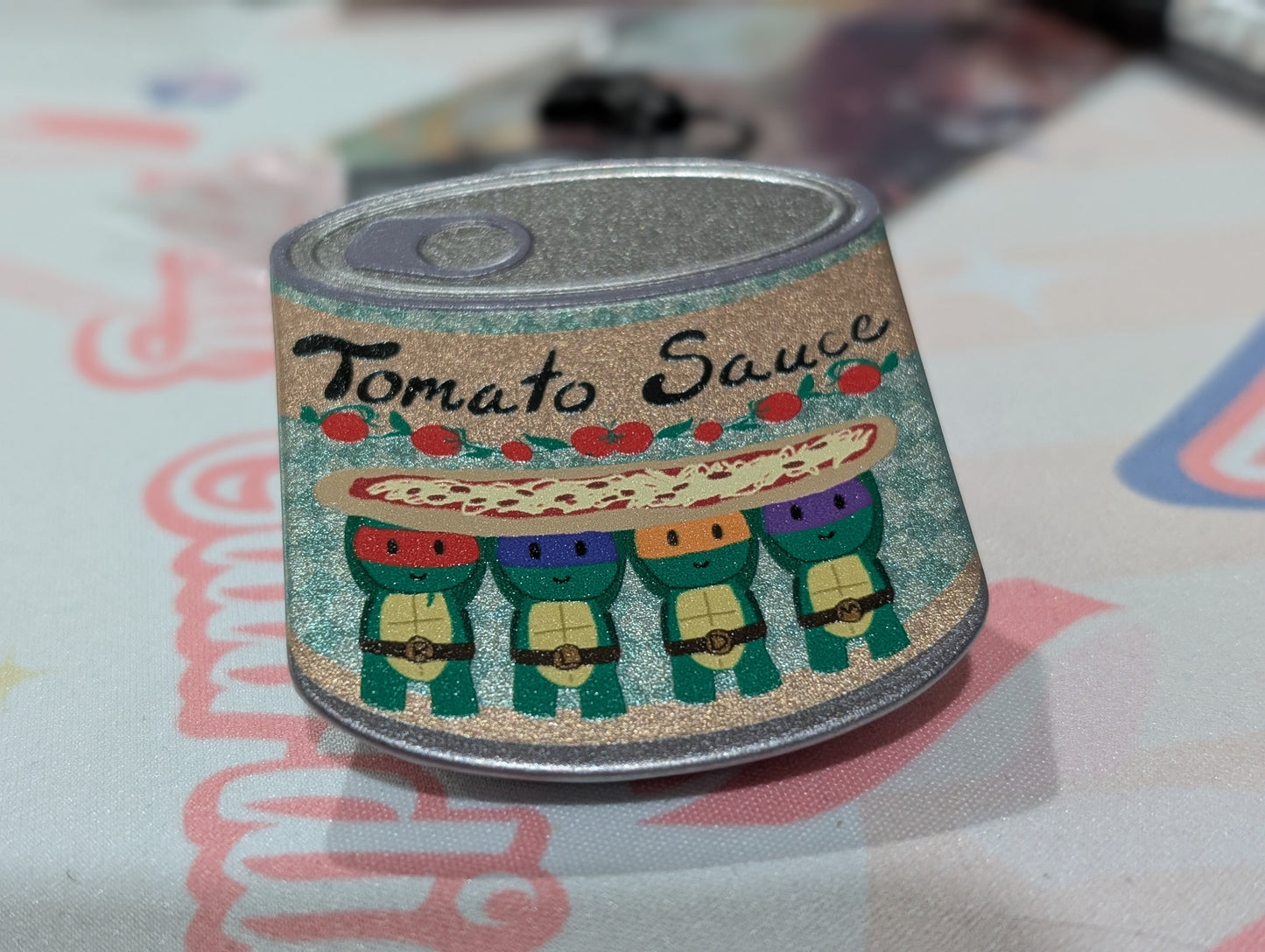 TURTLE Tomato sauce can button